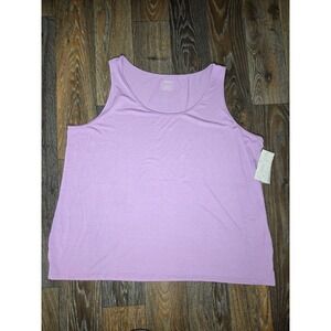 Chicos Touch of Cool Polished Tank Sweet Iris Purple Scoop Neck Size 4 XXL New